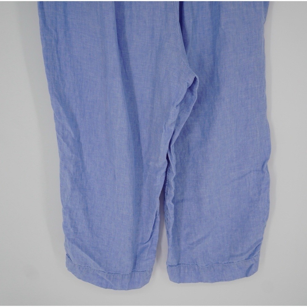 J. Jill Love Linen Wide Leg Cropped Pants Womens XL Blue Lagenlook Coastal - Picture 10 of 12